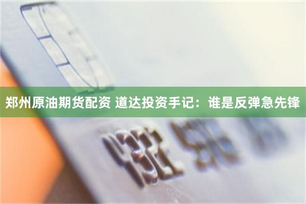 郑州原油期货配资 道达投资手记：谁是反弹急先锋