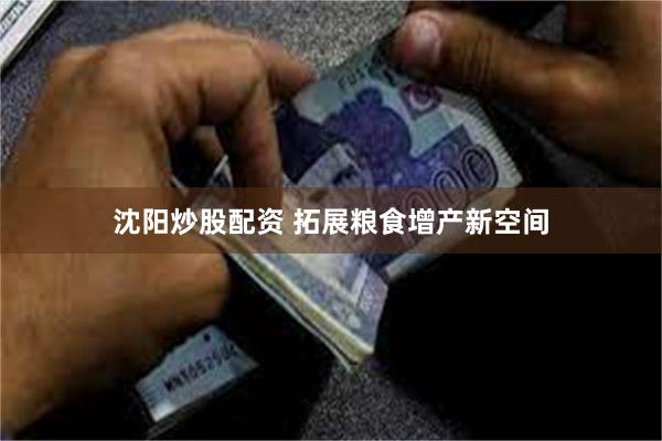 沈阳炒股配资 拓展粮食增产新空间