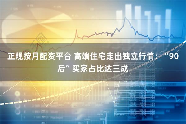 正规按月配资平台 高端住宅走出独立行情：“90后”买家占比达三成