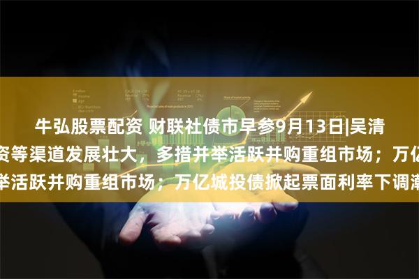牛弘股票配资 财联社债市早参9月13日|吴清：支持企业通过股债融资等渠道发展壮大，多措并举活跃并购重组市场；万亿城投债掀起票面利率下调潮
