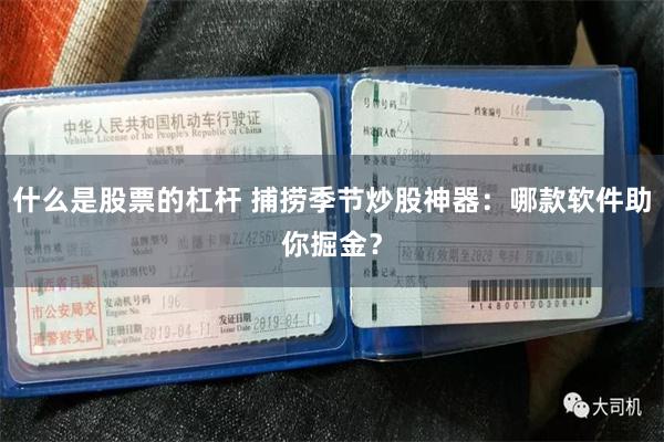 什么是股票的杠杆 捕捞季节炒股神器：哪款软件助你掘金？