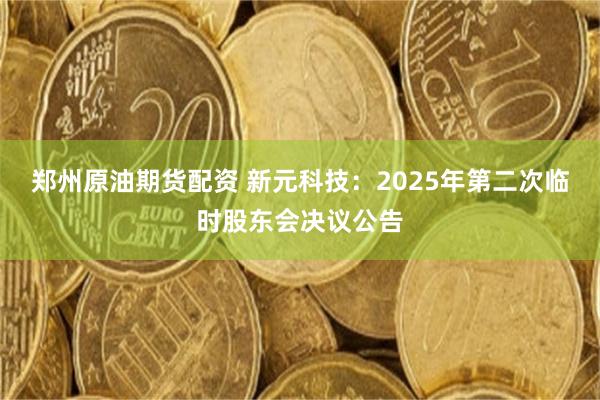 郑州原油期货配资 新元科技：2025年第二次临时股东会决议公告
