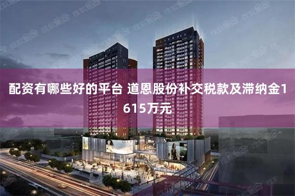 配资有哪些好的平台 道恩股份补交税款及滞纳金1615万元